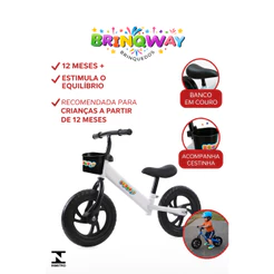Bicicleta Aro 12 Sem Pedal Equilíbrio Bike Balance Branca