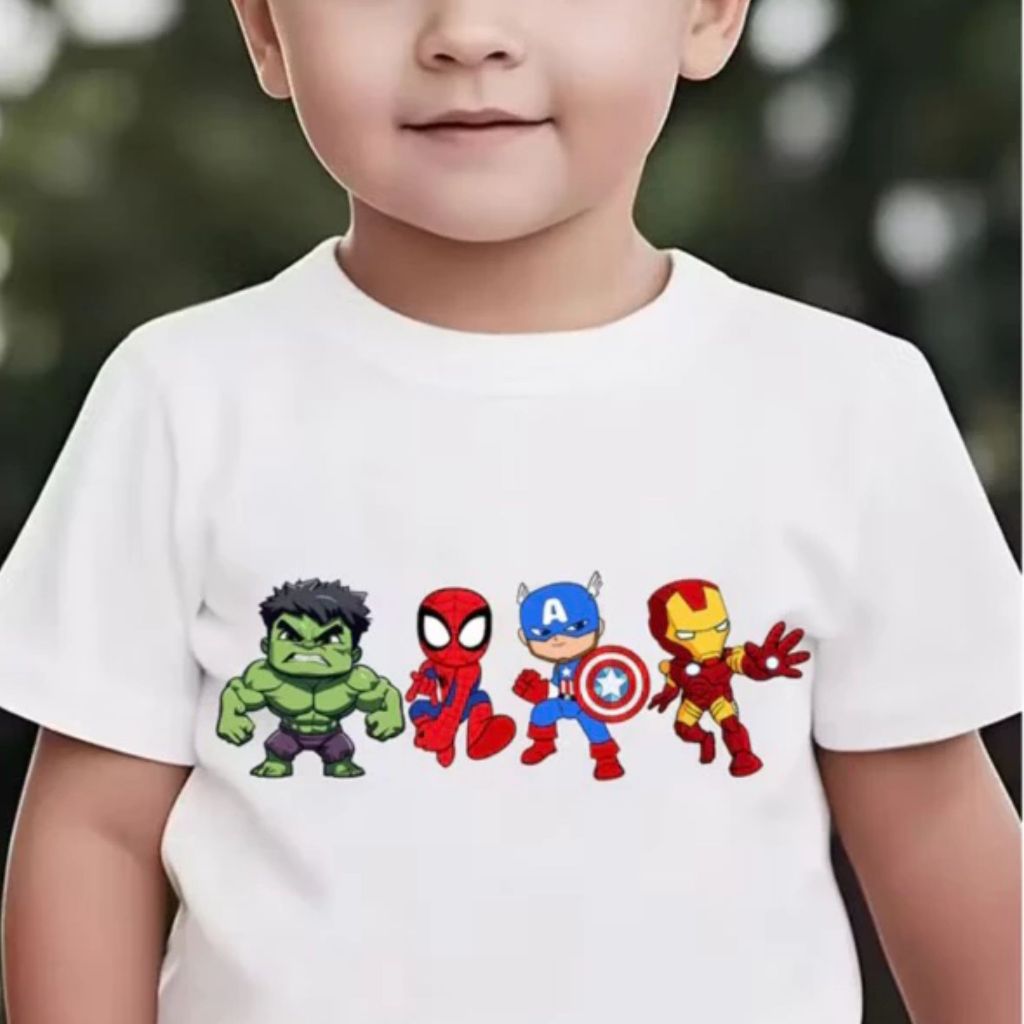 CAMISETA INFANTIL PERSONAGENS SUPER HEROIS AVENTURAS AÇAO ESTILOSA TENDENCIA 100%ALGODAO DIVERTIDA MODERNA VERSATIL