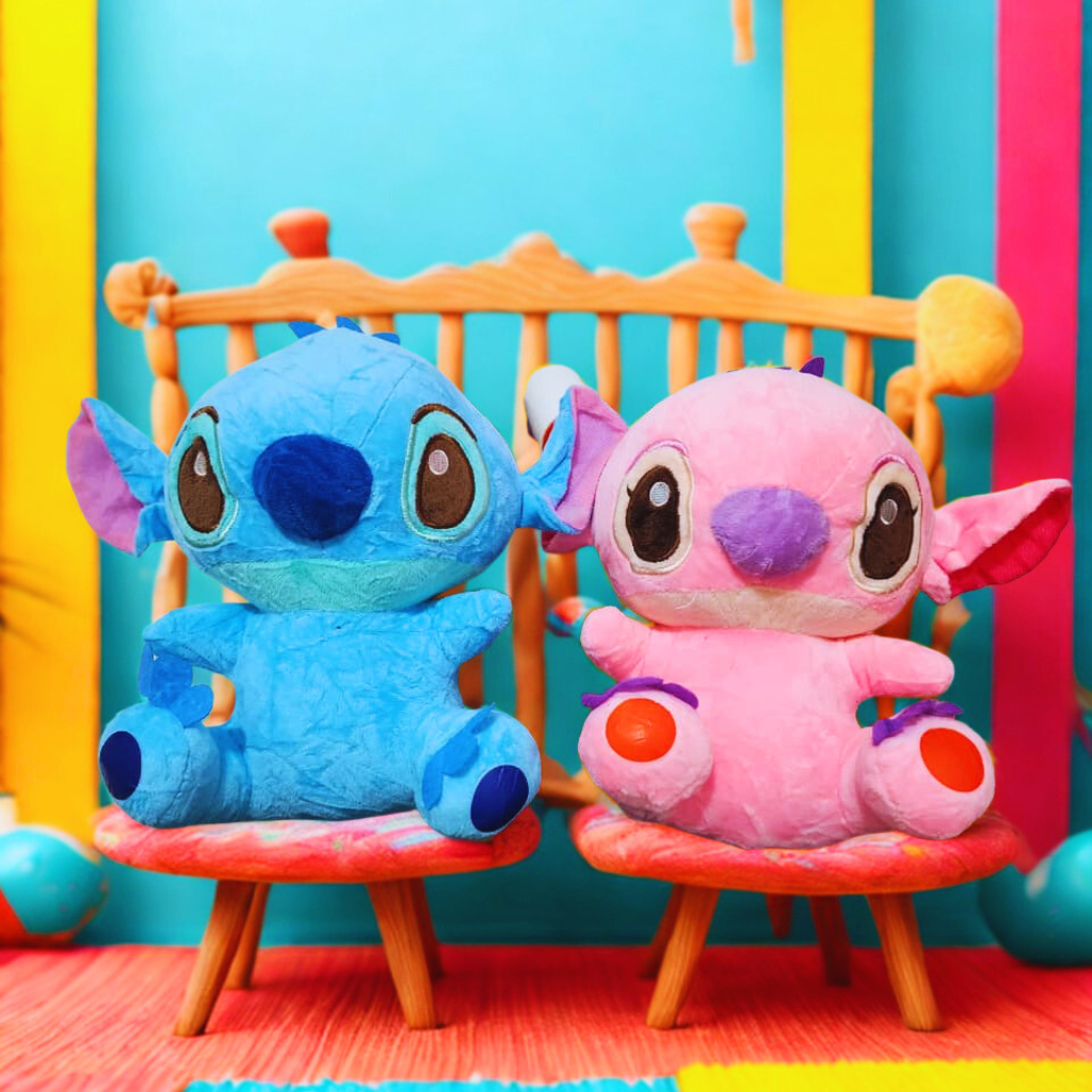 Pelucia Lilo Stitch Angel Kit Casal filme Disney 21cm Boneco Antialérgico Brinquedo Infantil