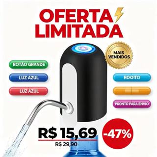 Bomba Elétrica para Galão de Água Recarregável USB Dispensador Automático Promoção em Oferta na Shopee