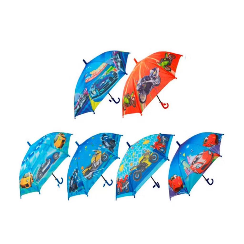 Guarda Chuva Infantil Bengala Automático Desenho Carro Reforçado 8 Varetas Grande Haste de Metal C-104