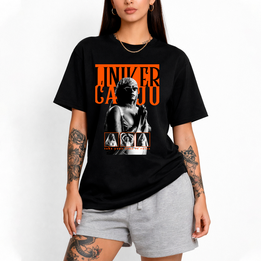 Camiseta Algodão Unissex Cantora Liniker Caju Retrô Camisa Masculina Tshirt Feminina