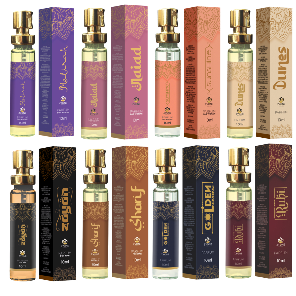 Perfume Árabe Zyone Masculino e Feminino 10ml Parfum Fragrância Importada