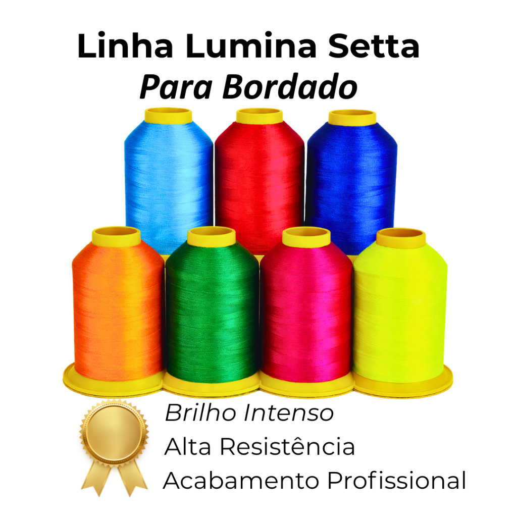Linha Lumina Setta para Bordado – Linha de Bordado Brilhante para Máquina de Bordar