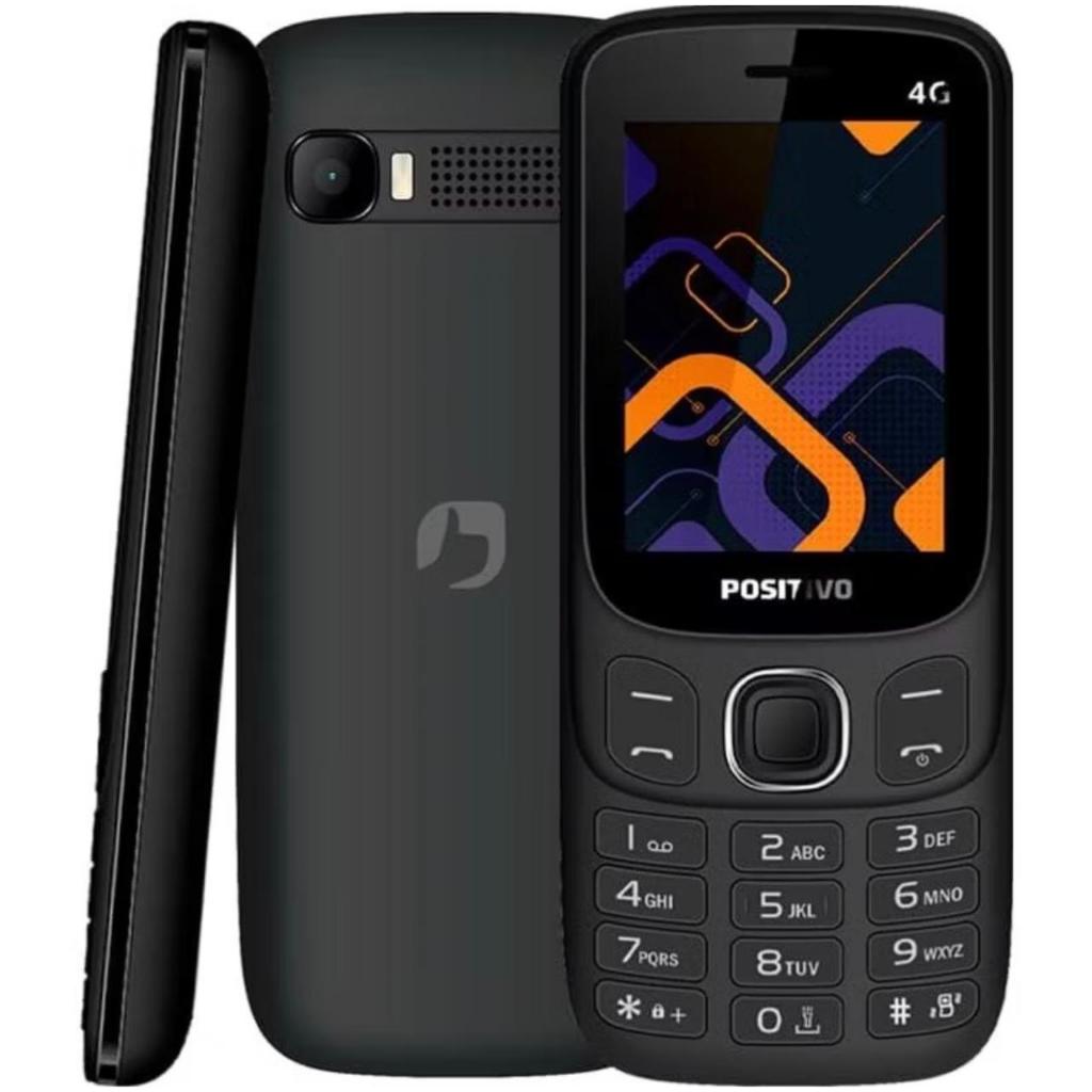 Celular Simples Ideal Para Idosos P41 Positivo - 4G - RAM - Rádio FM - Dual SIM - Preto