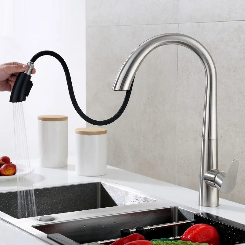 Torneira de Cozinha Gourmet Monocomando Extensível Inox Escovado — foto 2