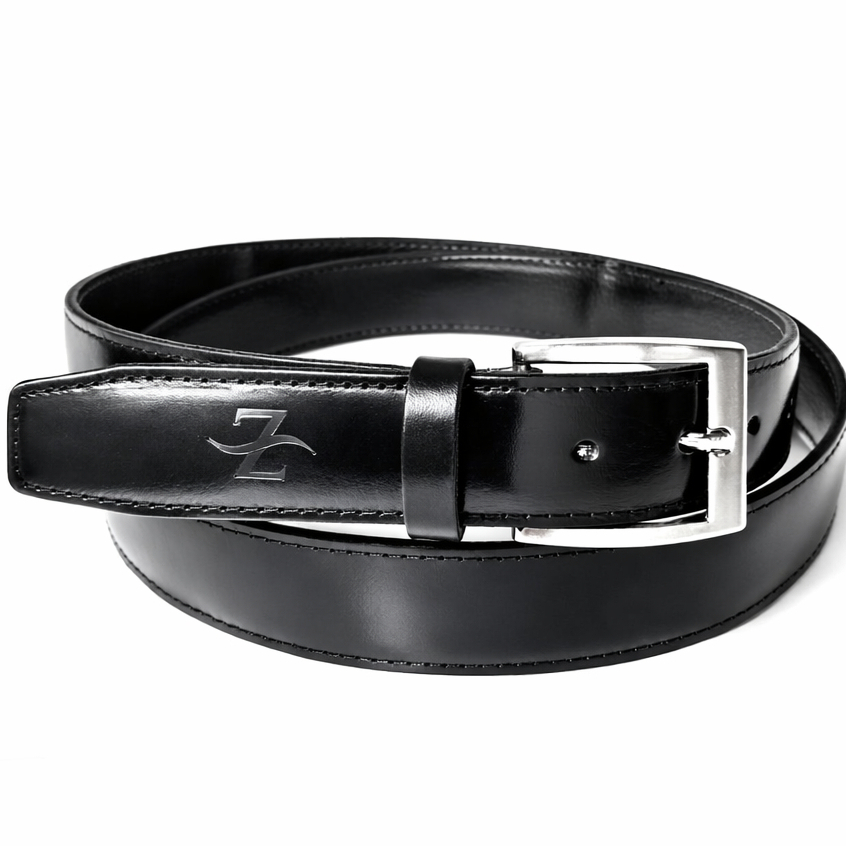 CINTO MASCULINO PROMOCIONAL EM COURO LEGÍTIMO, CORES PRETO/MÓGNO/CONHAQUE LARGURA 3,5cm FIVELA NÍQUEL ESCOVADA COSTURADO