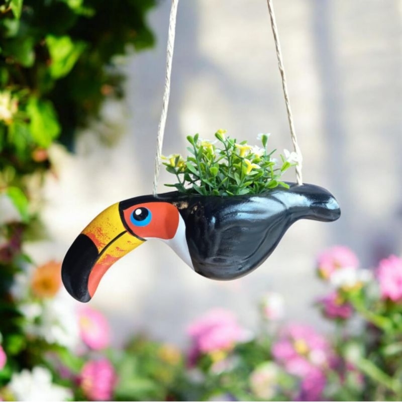 Vaso cachepot tucano jardim suculentas (cerâmica) não acompanha flores!