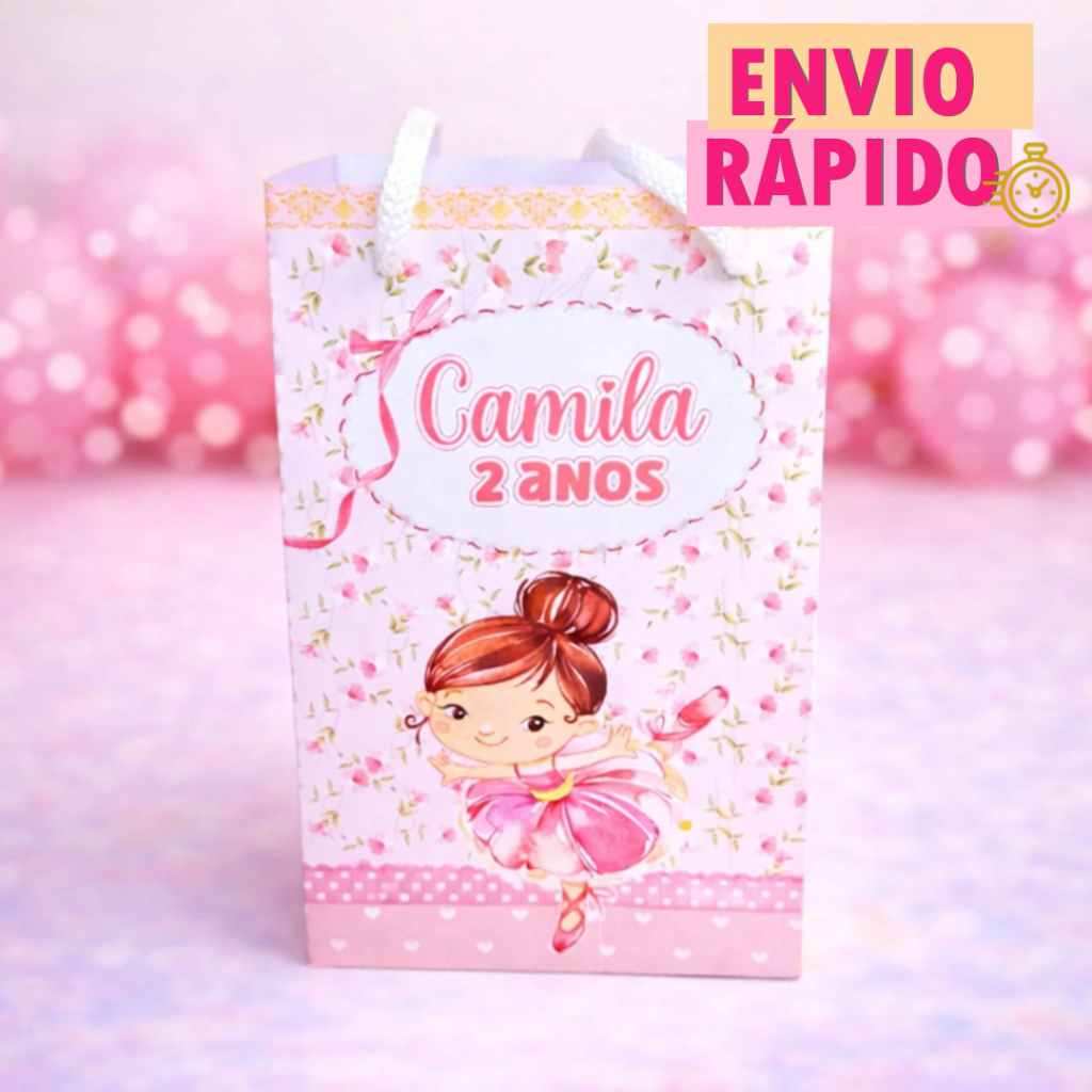 Sacolinhas Surpresa Personalizada P | Bailarina | PEGUE E MONTE | Lembrancinha Festa Infantil em Oferta na Shopee