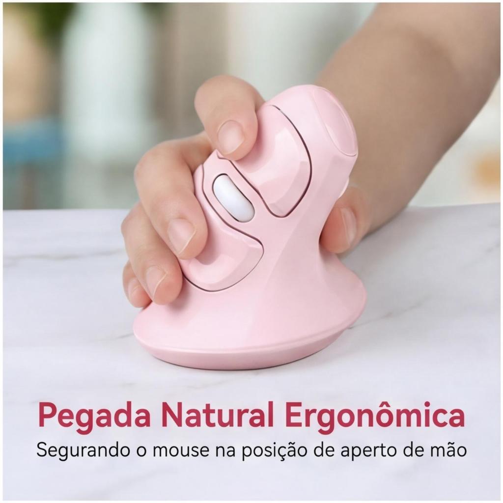 Micropack Mouse Vertical Sem Fio Clique Rápido  Wireless Ergonômico Longa Bateria Para Laptop PC Tablet Office Home Desi