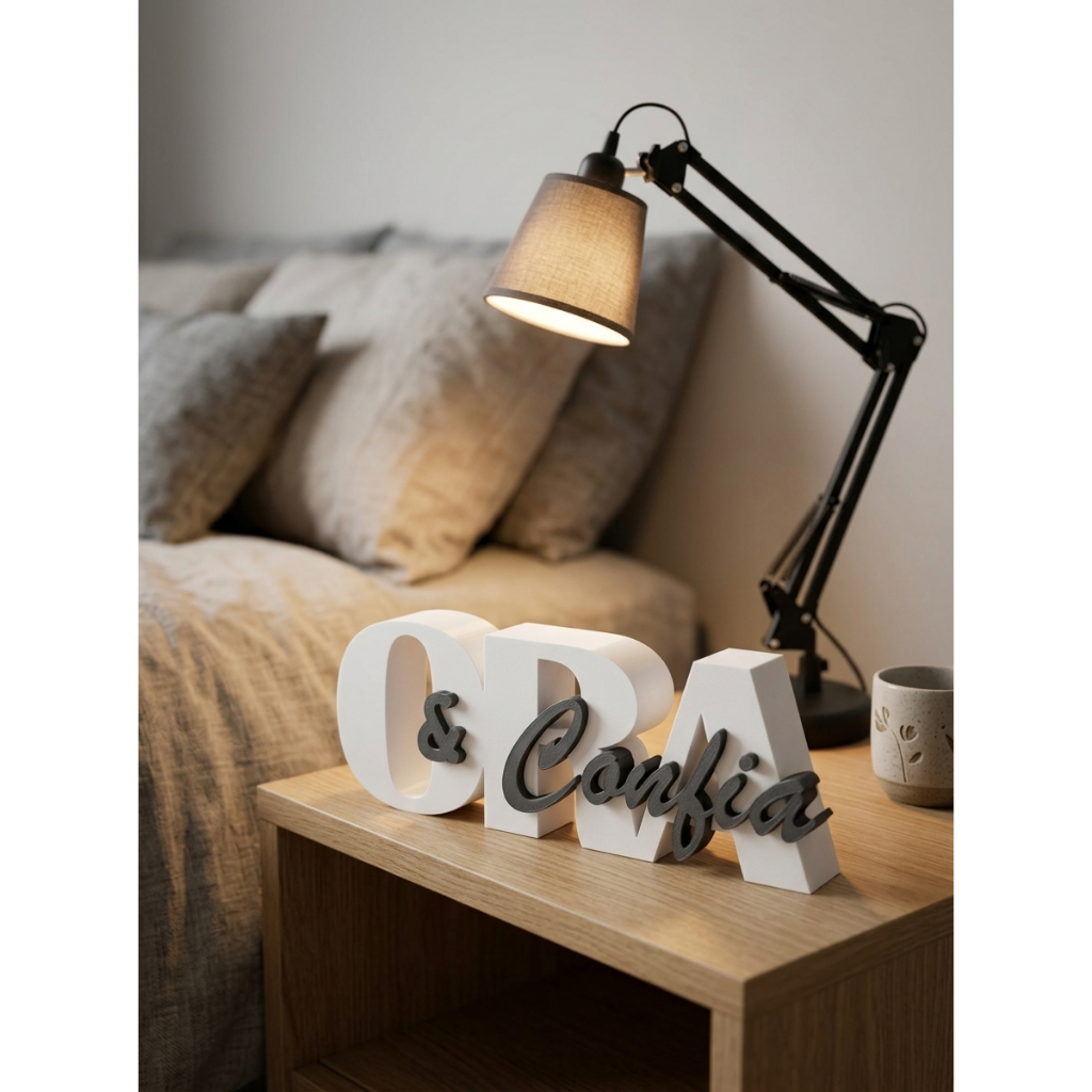 Decoração Letreiro Cristão Ora e Confia | decoração cristão | decoração