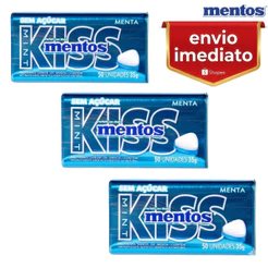 Kit 3 Mentos Kiss Lata Sabor Menta - Pastilhas Sem Açúcar