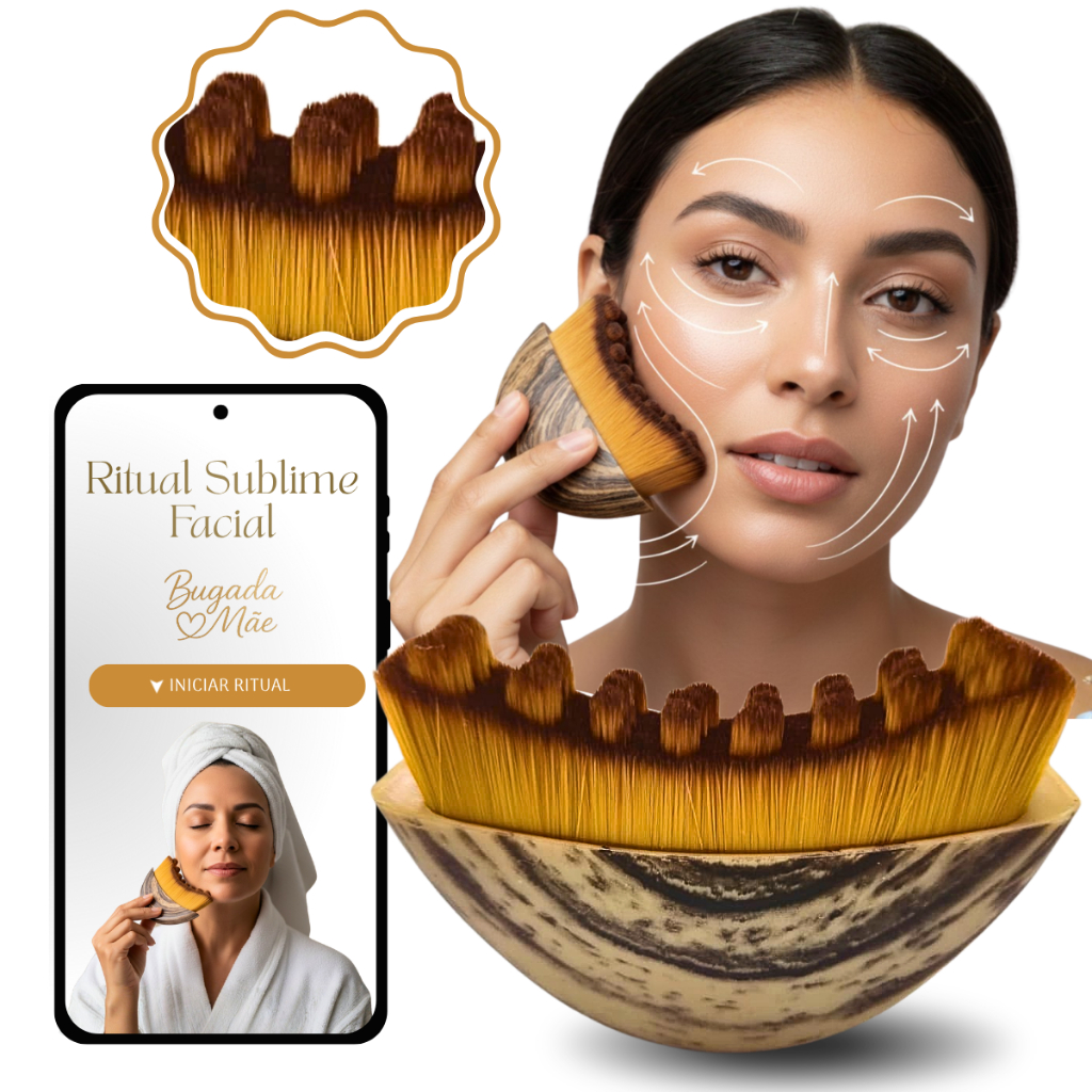 Escova Facial Tipo Gua Sha Massageador Facial Alternativa ao Roller Jade Para Drenagem e Skincare, Ritual Sublime Facial