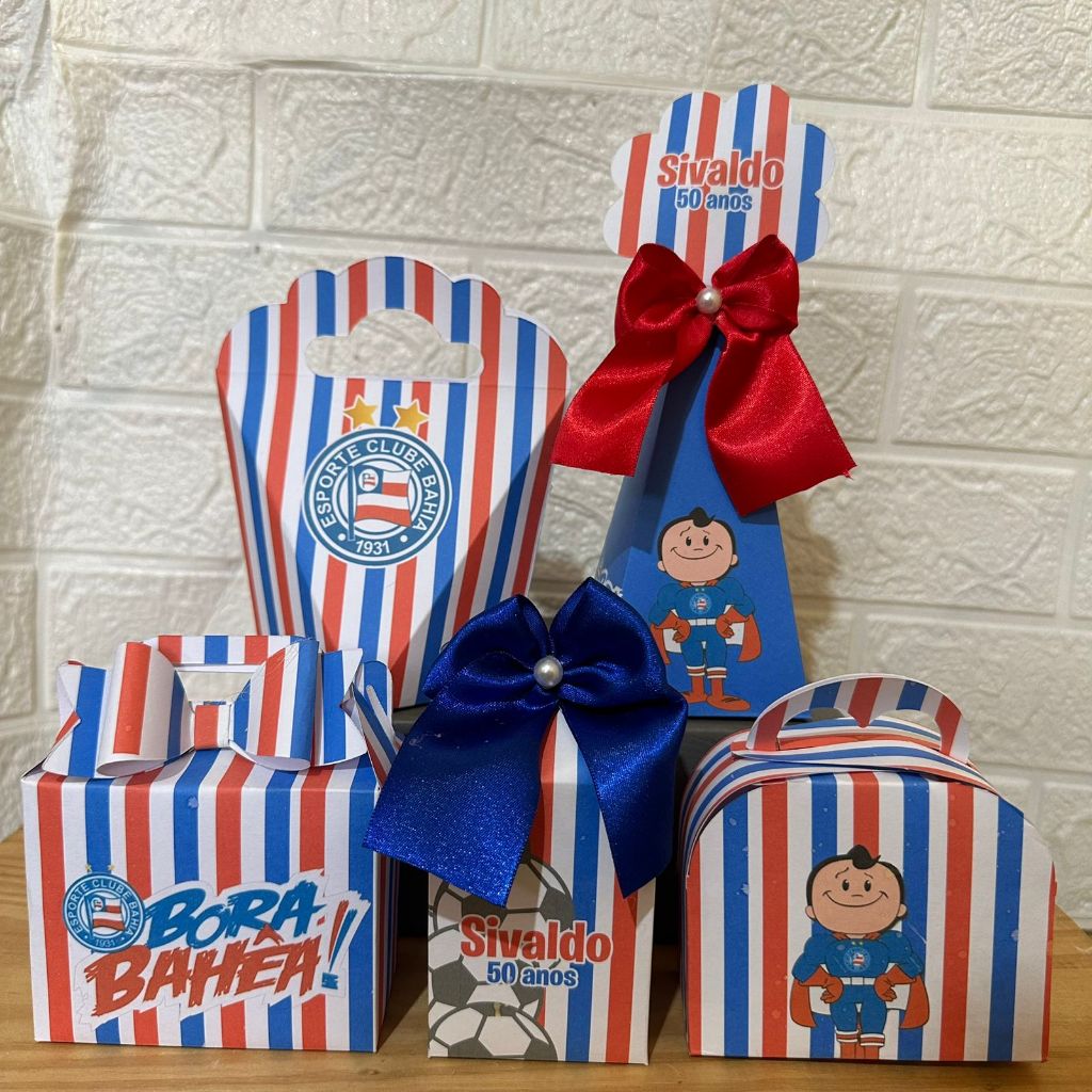Kit Festa Bahia - Futebol Personalizados Lembrancinhas Caixinhas Para Festa PEGUE E MONTE