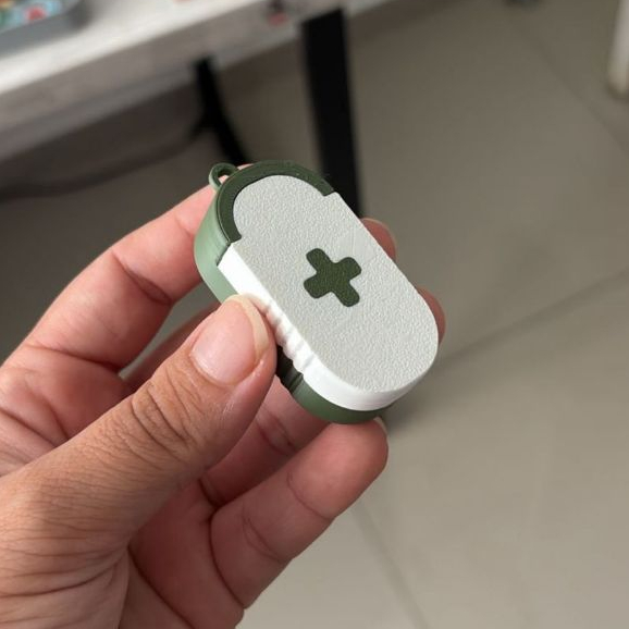 Porta remédios Caixa de Comprimidos Deslizante Chaveiro