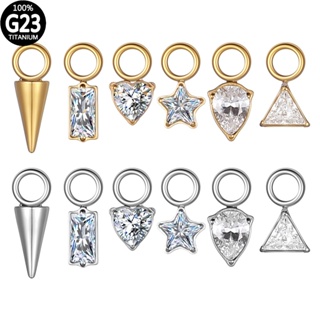 Pingente para piercing titânio pvd com zircônia , estão disponíveis vários formatos em Oferta na Shopee