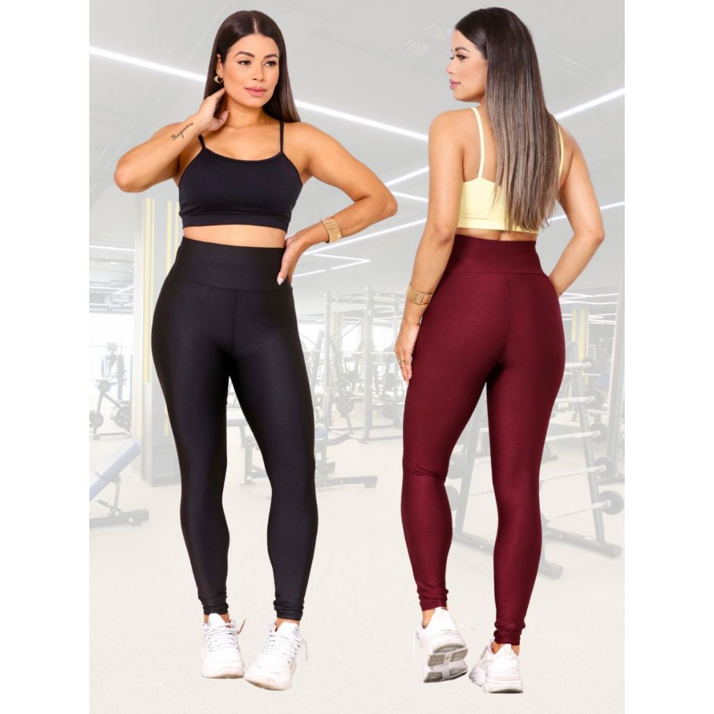 Kit 2 Calças Legging Feminina Academia Cintura alta Fitness Ioga Ginástica  e Caminhada Tam até GG