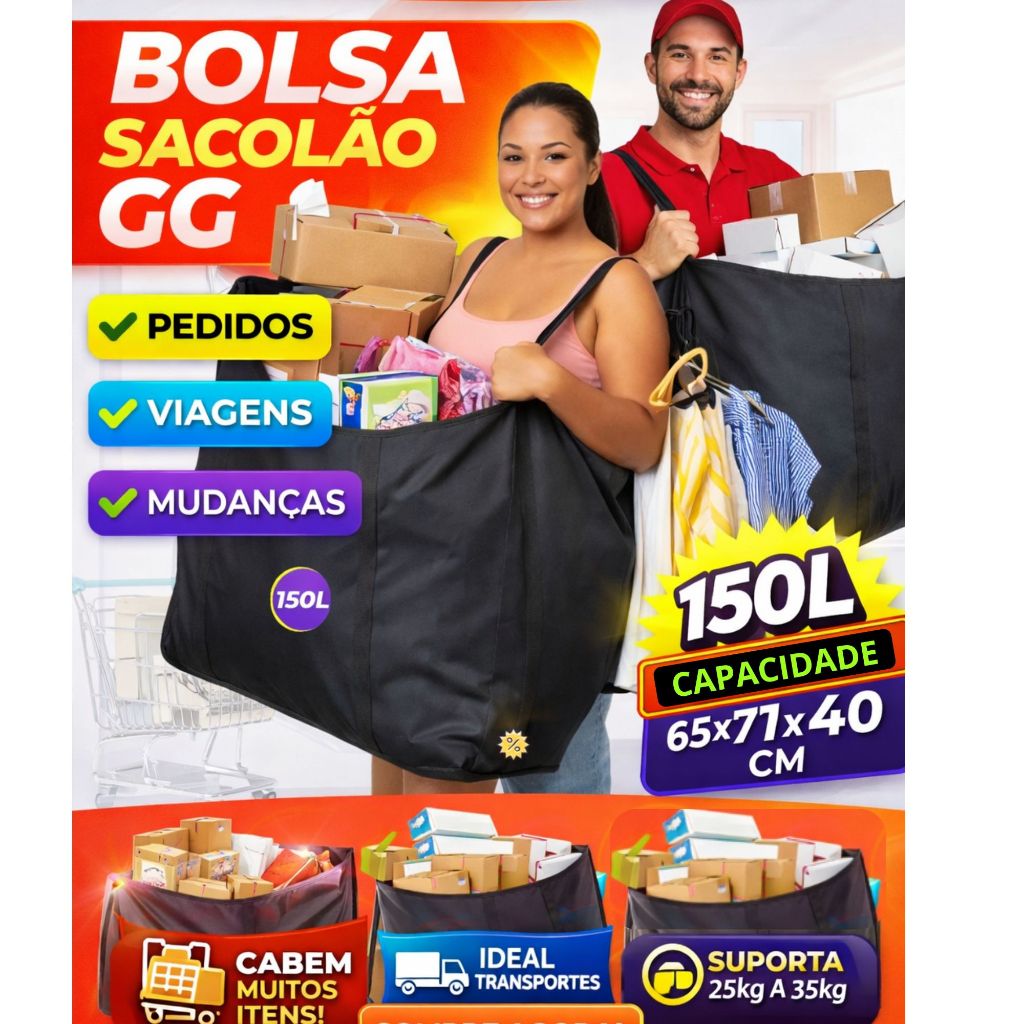BOLSA SACOLÃO "GG" Para VIAGEM SACOLEIRA MUDANÇA Transporte Bolsa COM ZÍPER para Cadeado Sacola GRANDE em Oferta na Shopee