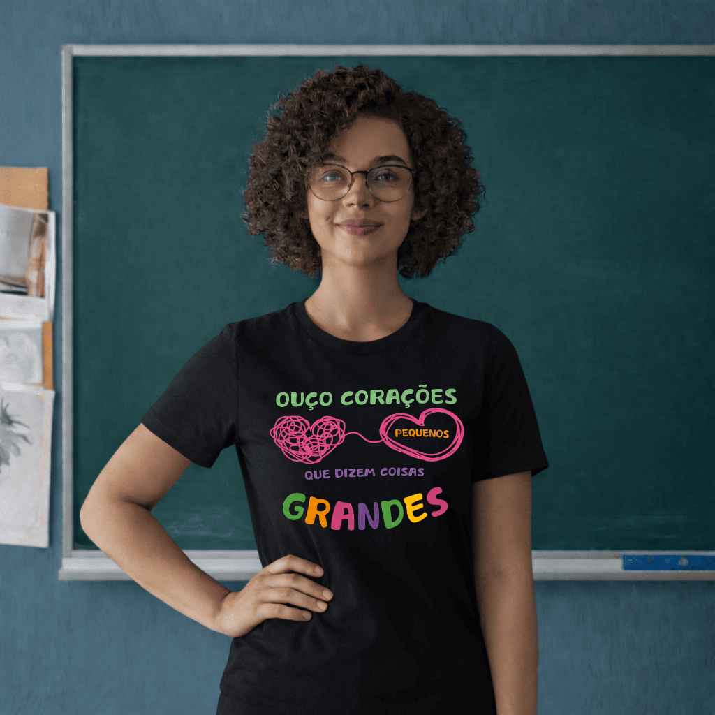 Blusa Feminina Para Professoras/Educação Infantil Camiseta 100% Algodão Premium