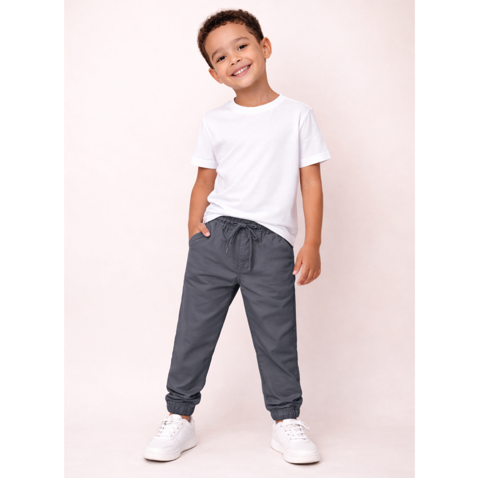 Calça Jogger INFANTIL de Sarja Menino Alta Qualidade Slim Fit Brim Criança