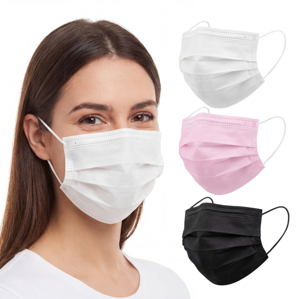 Máscara Descartável TNT Tripla Camada 50un Inoven EPI Profissional Clip Nasal Anvisa