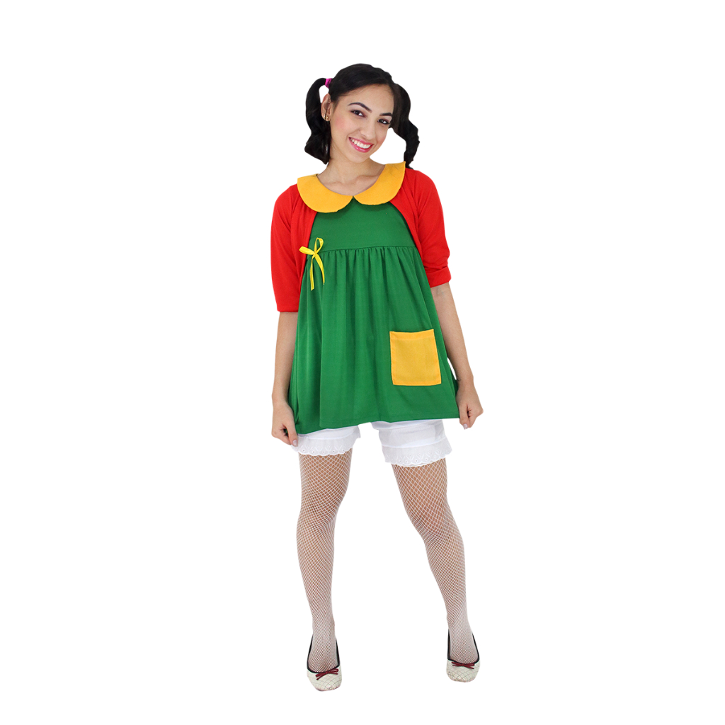 Fantasia Chiquinha Adulto Feminina Turma Do Chaves PP P M G GG Pronta entrega