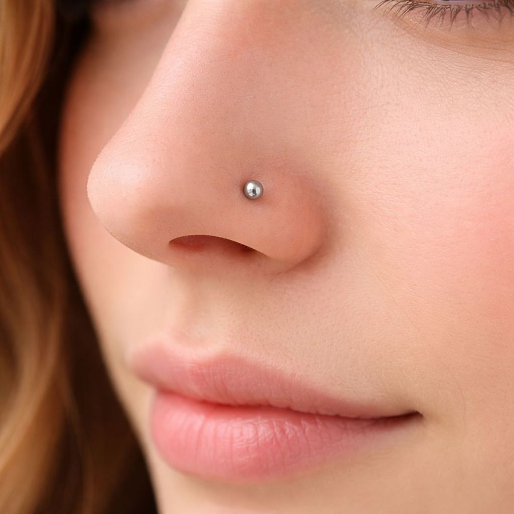 Piercing Bola Nariz Prata 925 Curvado Nostril em Oferta na Shopee