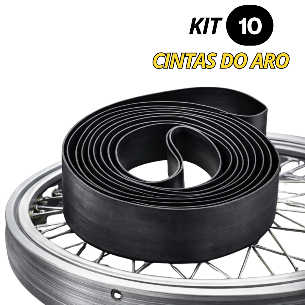 Kit 10 Cinta Aro 18 Moto Fita Proteção Câmara de Ar Roda Raiada Liga · foto 2