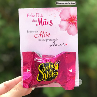 Dia das Mães 30/50/100 Cartões Para Bombom Mimo Lembrancinhas Empresa Cliente em Oferta na Shopee