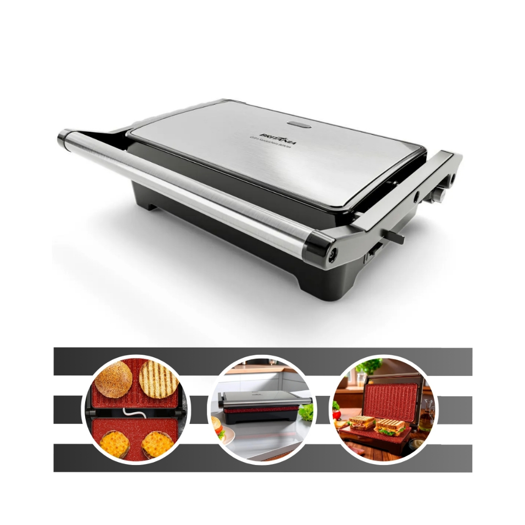 Grill e Sanduicheira 2 em 1 BGR28A 1200w Acabamento em Inox com Abertura 180º Britânia