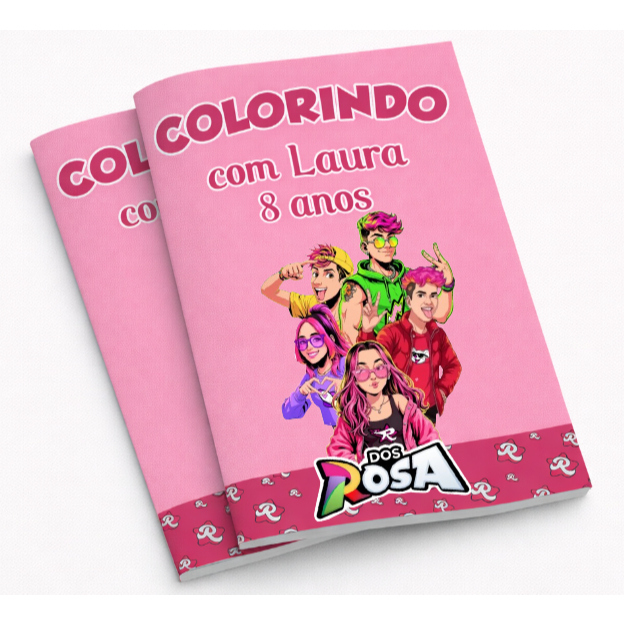 Livrinho de Colorir DOS ROSAS EMILLY VICK Personalizado | Lembrancinha Infantil Pegue Monte