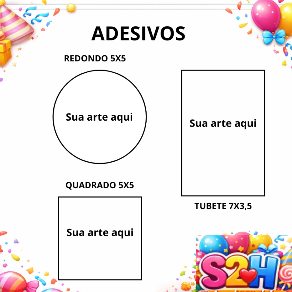Adesivos Personalizados envie sua arte| Nome e Idade | Festa Infantil | 5x5 e Tubete