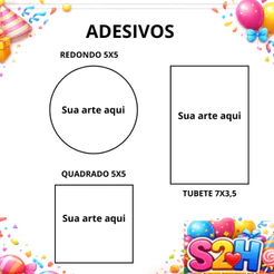 Adesivos Personalizados envie sua arte| Nome e Idade | Festa Infantil | 5x5 e Tubete