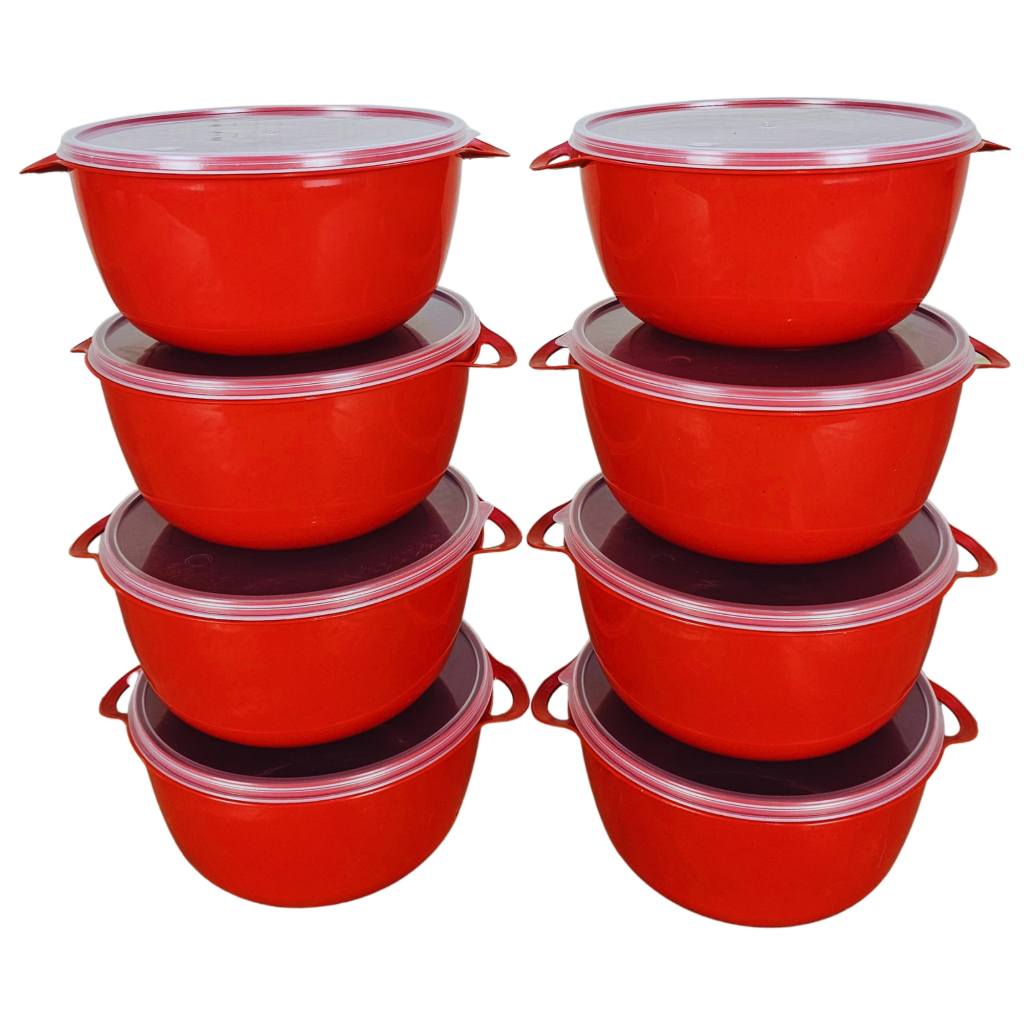 Kit 30x Potes Bowl Colorido 1 Litro Plástico Tampa – Marmita Cozinha Freezer Micro-ondas Congelador
