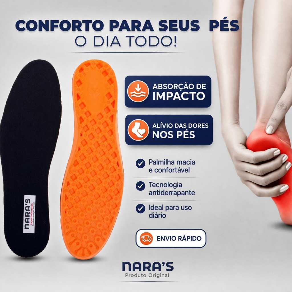 Palmilha Ortopédica anatômica Ant-pacto uso Ideal Tênis Bota Coturno Sapatos Nara s  garantia qualid