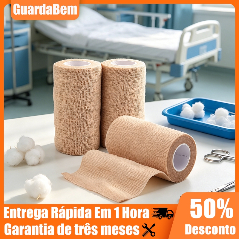 Kit 3 Bandagem Elástica Autoaderente 10cm X 4,5m Cores Estabilizadora Fixar Curativos E Esportes em Oferta na Shopee