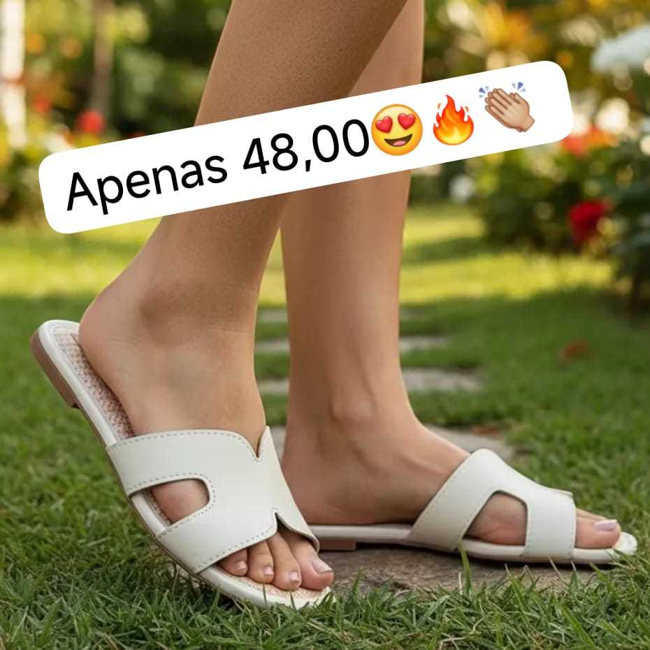 Sandália Tamanco Rasteira Feminina Casual Slide Confortável Moleca 5463307