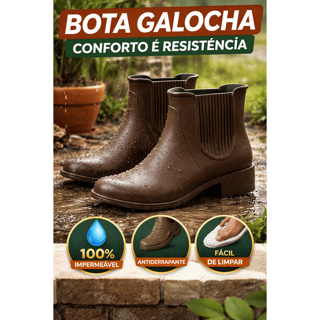 Bota Galocha emborrachada confortável antiderrapante Trabalho Feminina e Masculina