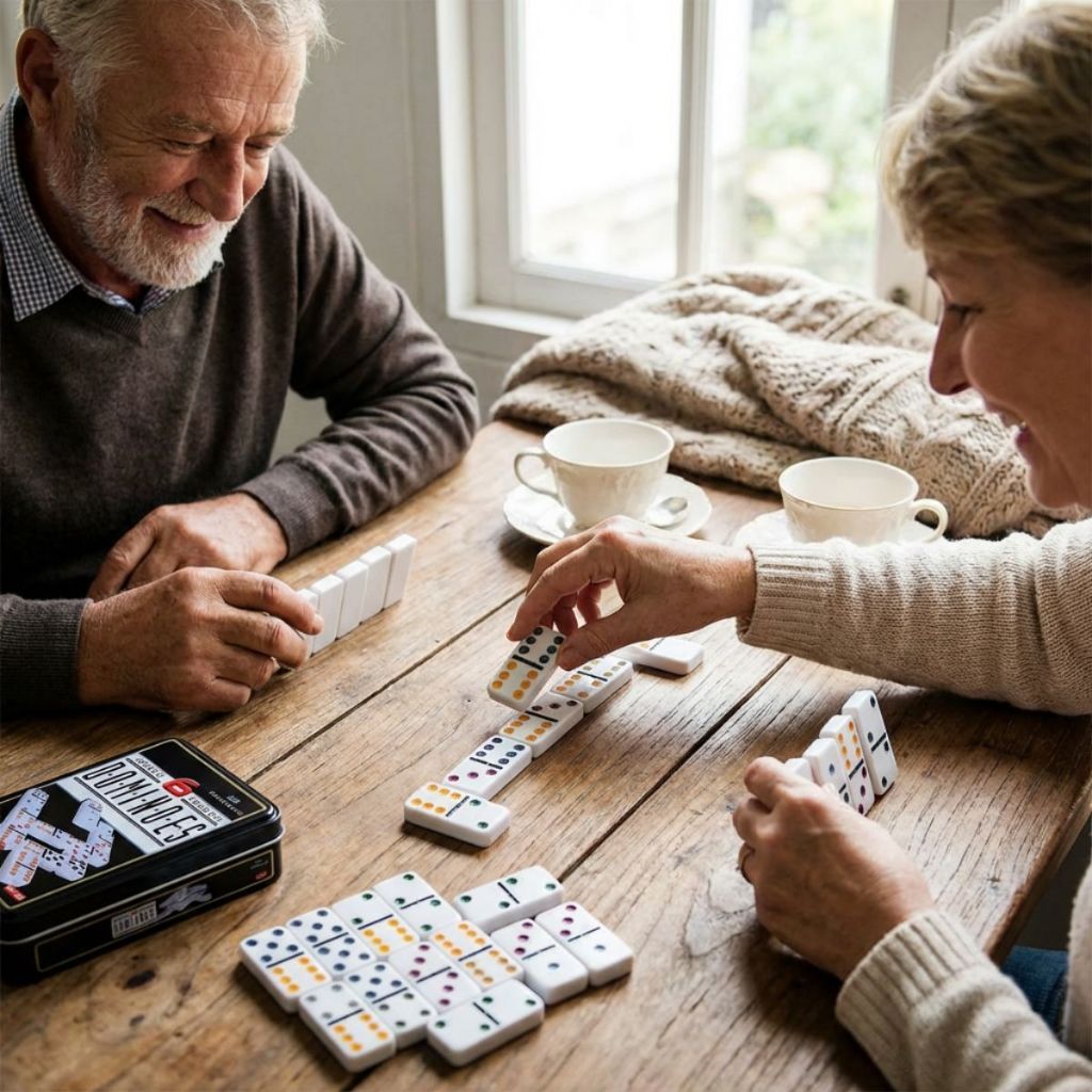 Jogo de Domino na Lata - Caixa de Metal Super Luxo - Domino Osso 12 Milímetros