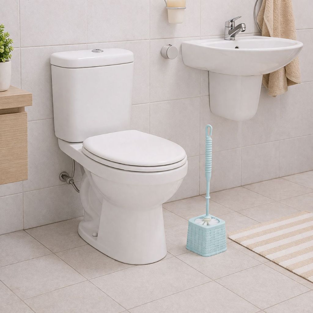 Escova Sanitária com Suporte Base Quadrada 36cm Limpeza Banheiro