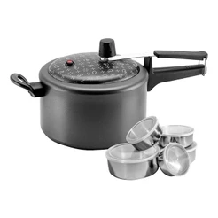 Panela de Pressão 3,0L Antiaderente Panelux E Conjunto Tigelas Com Tampa Inox 5 Peças