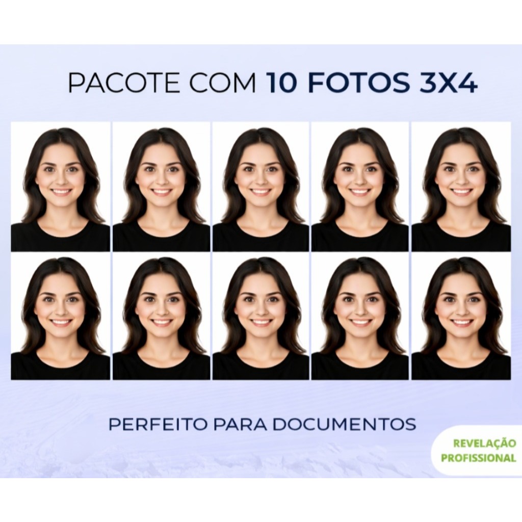 10 Fotos 3x4 Alta Resolução Para Documentos