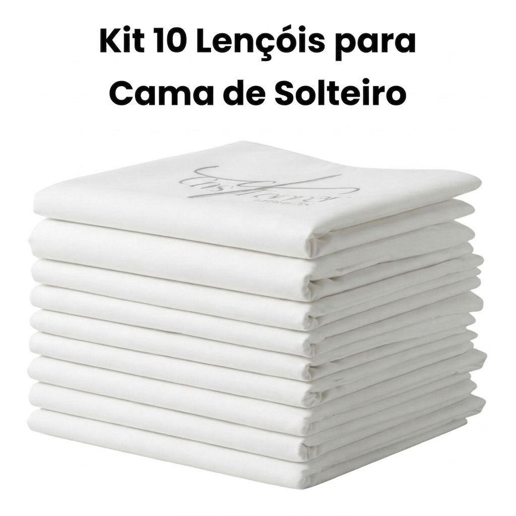 Kit 10 Lençóis Sem Elástico Solteiro p/ Maca Hospitalar e Clínica Estética 2,30x1,40m Tecido Macio