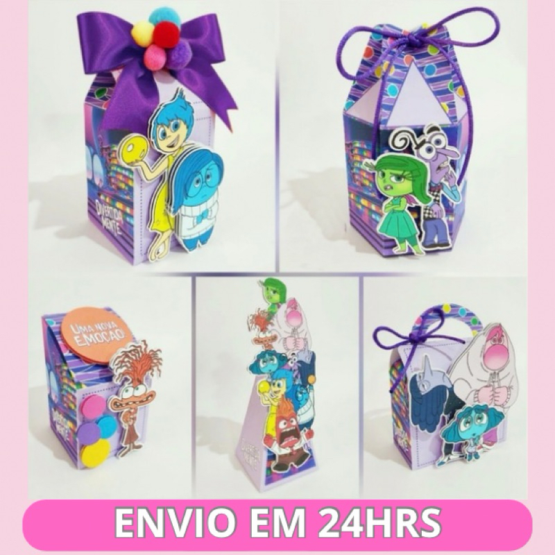 Kit Mimos Personalizados DIVERTIDAMENTE Lembrancinhas Caixinhas para Festa
