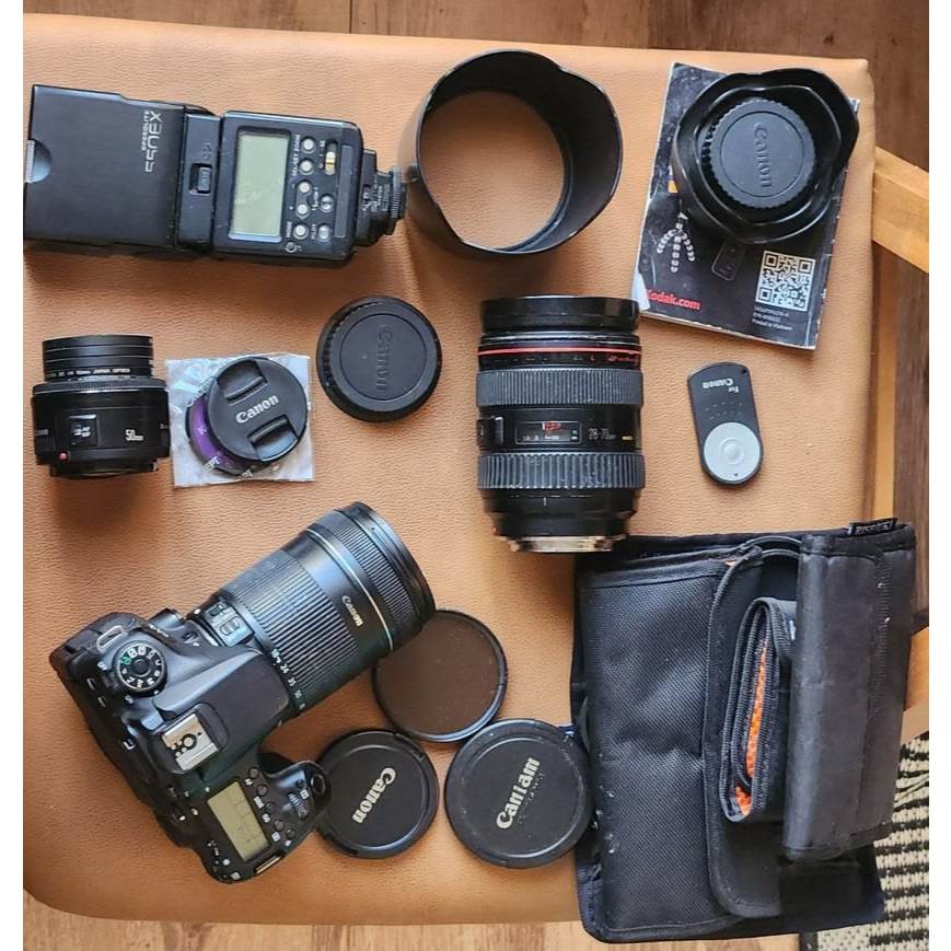 Kit Profissional Canon 70D + Lente Série L 28-70mm f/2.8 + Lentes e Acessórios