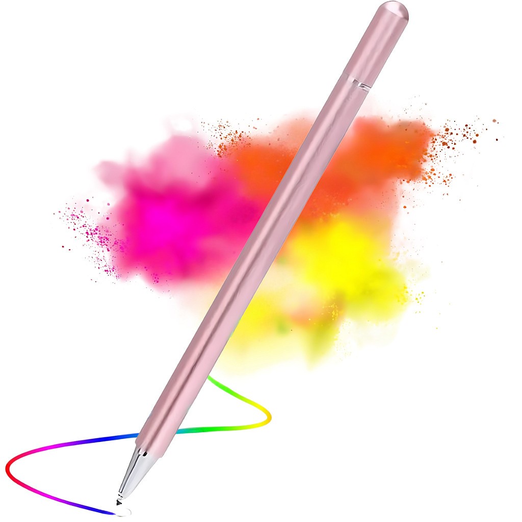 Caneta Stylus 2 em 1 Touch Screen Ponta Fina Metal Desenho Tablet Celular iPad Android Premium Nilbas