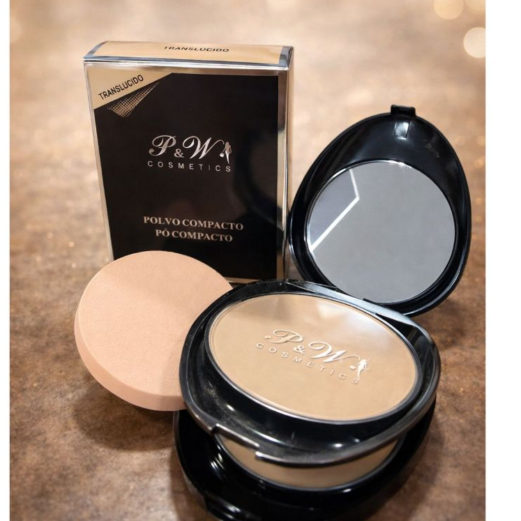 Pó Compacto P&W Cosmetics 2 em 1 Pó e Base