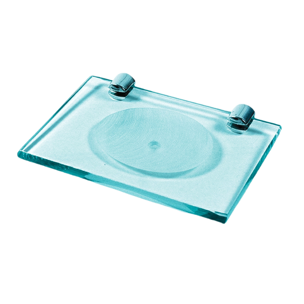 Saboneteira Reta Vidro 8mm 13x10cm Lapidado Banheiro Luxo