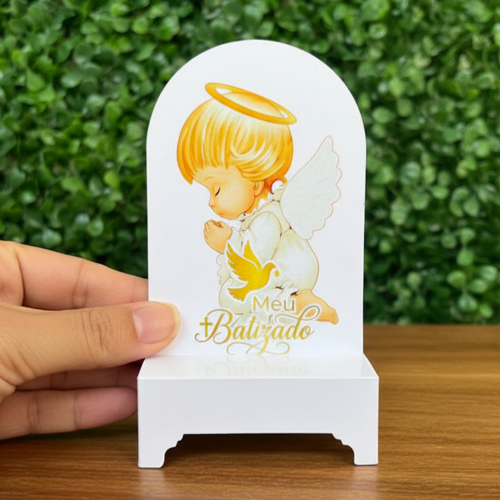 20 UNIDADES - Caixa Porta Bis duplo - Batizado Menino/Menina-Anjinho - Pegue e Monte - Lembrancinhas, Caixinhas