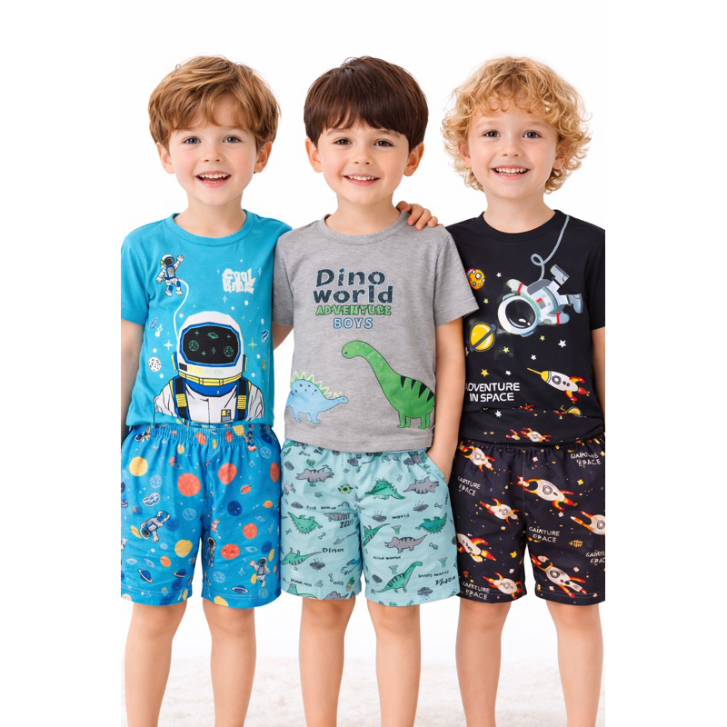 Conjunto Pijama Infantil Curto Verão Masculino Sortidos – Menino Manga Curta